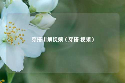穿搭讲解视频（穿搭 视频）